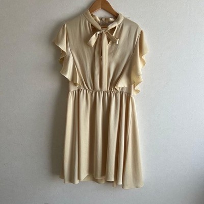 Red Valentino Frill Sleeve Dress Yellow