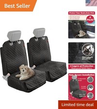 Dog Car Seat Cover for Front Seat 2 Pack - 100 Waterproof, Nonslip - Full Pr...