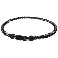 Phiten Tornado Titanium Necklace Black/Black - 18 Inch