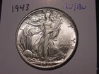 1943 WALKING LIBERTY HALF CHOICE AU BU NICE POPULAR DATE SHIPS FREE
