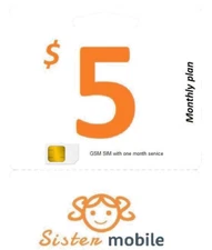 Sister Mobile SIM for T-Mobile (TMO)  network with one month free Talk/TXT/Data