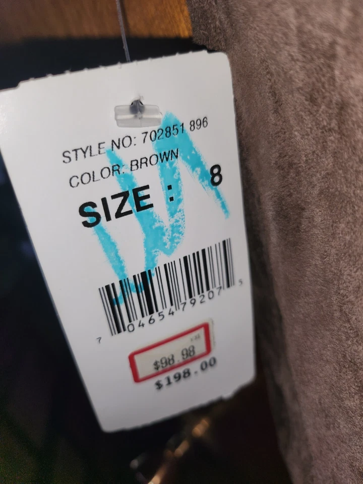 ECI New York 棕色麂皮绒流苏裙。 全新带标签 Western 复古 8 码 — 第 4/4 张图片