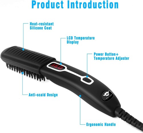 Cepillo Caliente Para Barba Peine Electrico Plancha Alisador De Hombre Y Regalo. - Picture 6 of 6