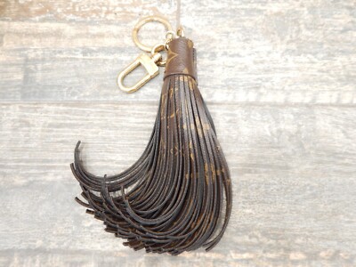 Louis Vuitton Signature Leather Tassel Bag Charm Key Chain