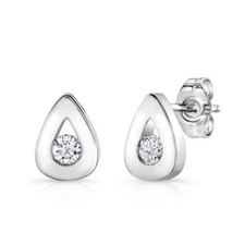 Dafina Seed Studs in 14K White Gold with Diamonds Earrings