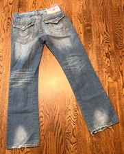 True Religion Ricky Super T Jeans 34 x 33 Stright Thick Stitch