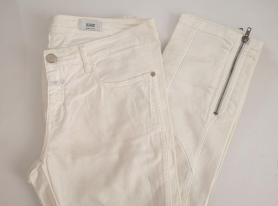 Damen Jeans Hose CLOSED Arizona mit Zippern Gr 40 W31 L32 weiß Stretch Cotton