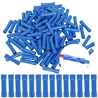 100PCS Blue Car Audio/Alarm Wire Butt Connector Vinyl 16-14 AWG Gauge Terminal