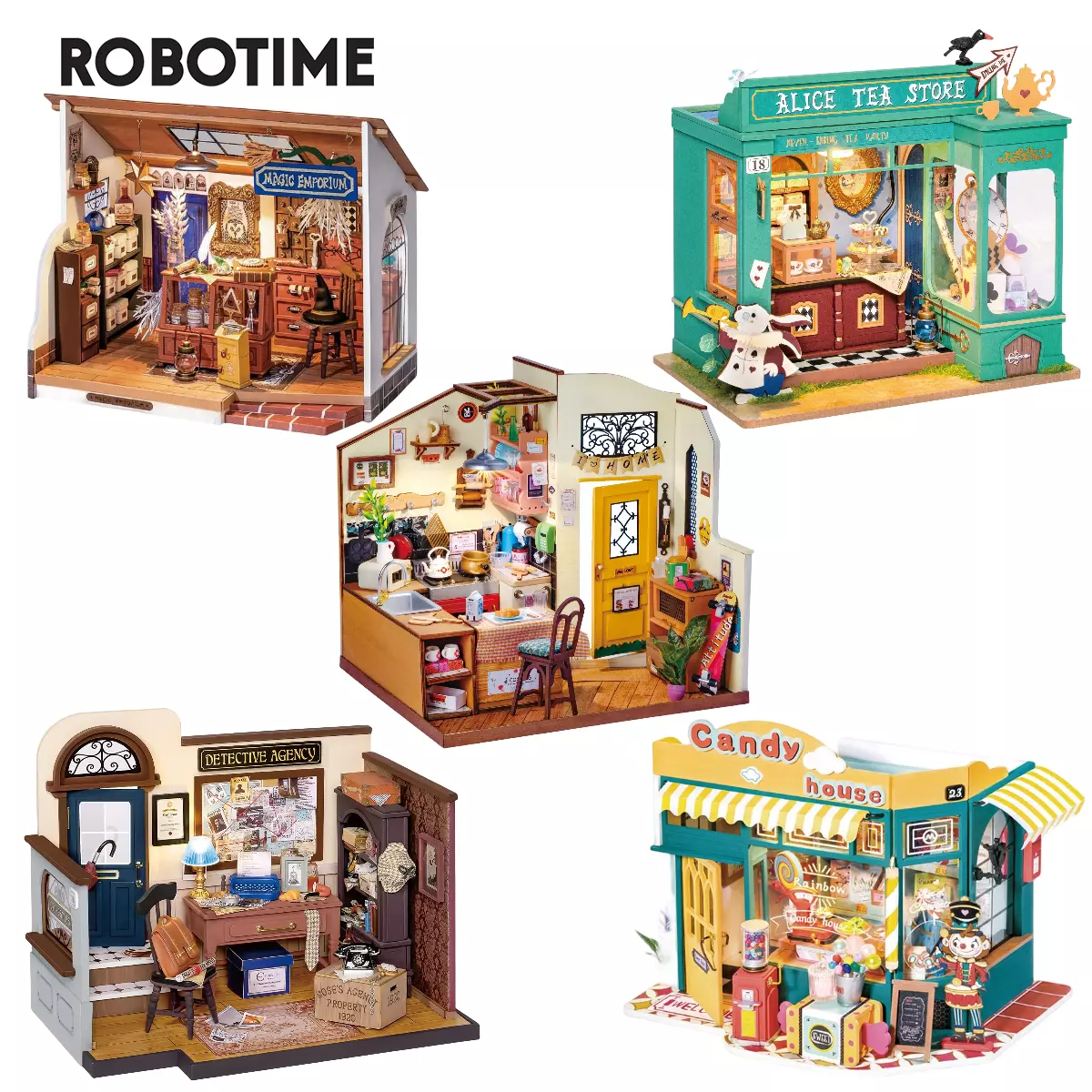 Rolife DIY Miniature Dollhouse Kit 1/24 Scale Tiny House Making Kit Home Decor Gifts for Adults & Teens (Honey Ice-cream Shop), Multicolor