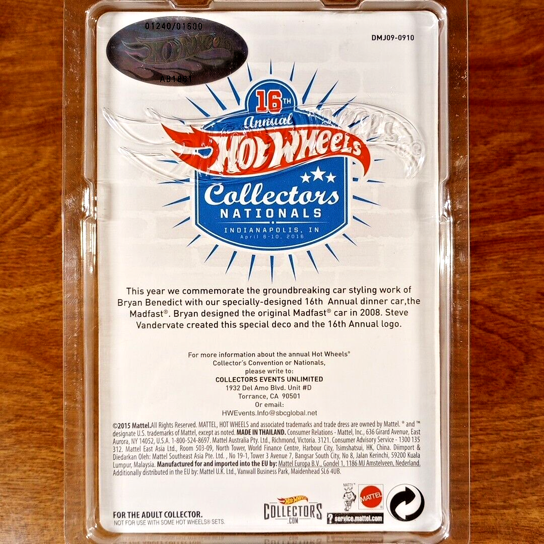 Hot Wheels RLC 16th Collectors Nationals Madfast 1240/1500 Orange