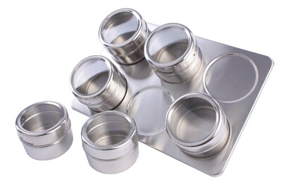 Gewürzständer 7tlg. magnetisch Gewürz-Regal Gewürzregal Gewürzdosen Gewürz