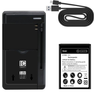 Long Endurance 1600mAh Battery Universal Charger Cable for AT&T Sonim XP3 XP3800