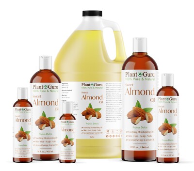 Sweet Almond Oil 100% Pure Natural Carrier For Skin, Face, Hair Growth & Massage
