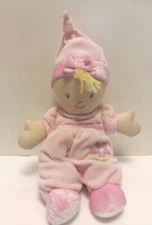 Kids Preferred Pink Soft Plush Baby Doll Stuffed Lovey Toy  Flower Cap Hat 11"