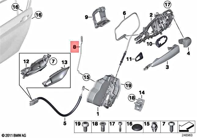 Genuine BMW F20 114d 114i 116d ed 116i Operating Rod Door Rear