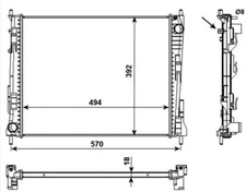 NRF 53992 Radiator, engine cooling for RENAULT