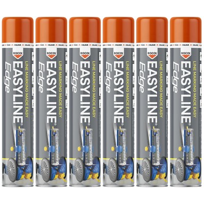6x EASYLINE EDGE orange 750ml Rocol Linienmarkierung Bodenmarkierung Farbspray