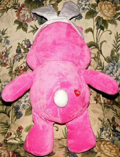 2015 JUMBO EASTER EARS PINK CHEER CARE BEAR RAINBOW PLUSH DOLL FIGURE TOY 24" T - Picture 3 of 4
