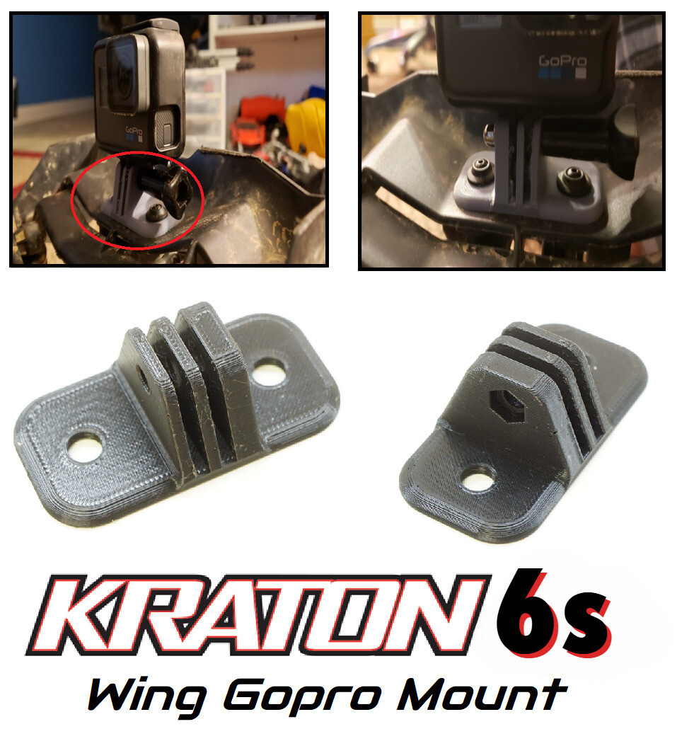 Wing Mounted GoPro Mount for ARRMA KRATON 6s (Go-Pro Camera