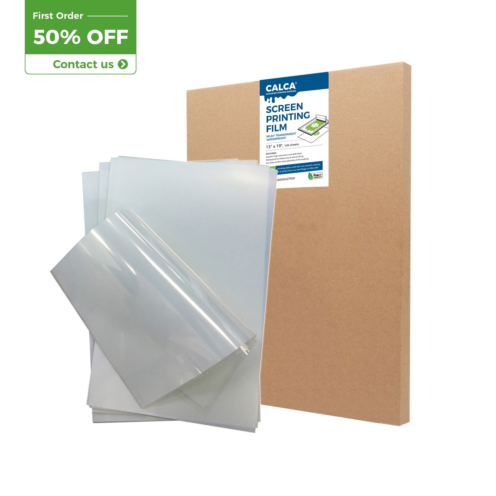 13" x 19" Waterproof Inkjet Milky Transparency Film for Screen Print 100 Sheets