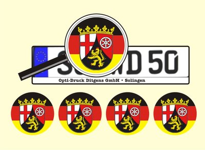 4 x Nummernschild Aufkleber Rheinland-Pfalz Germany AU Ersatz Plakette Nr. 2627