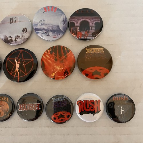 RUSH 70s 80s Music Vintage Pinback Buttons Rock Classic Hard Rock Band 17 Pins - Picture 2 of 8