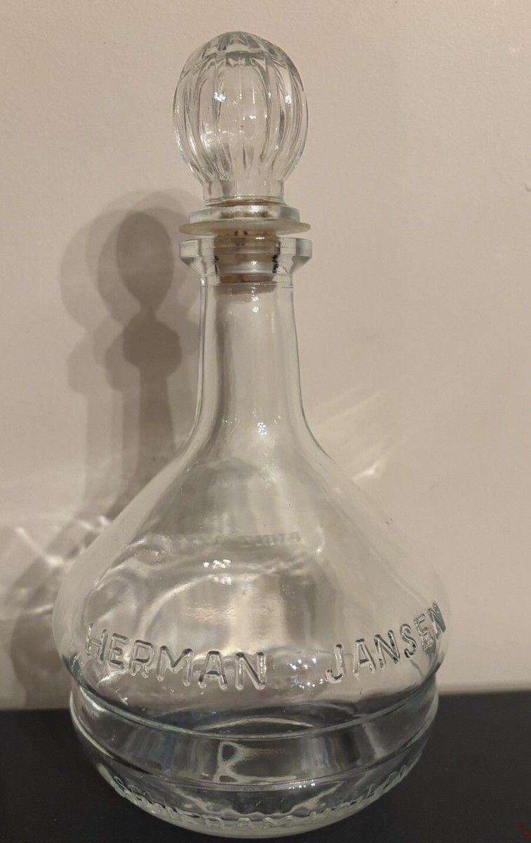 Herman Jansen Anno 1777 Liquor Decanter Glass Bottle 1970s