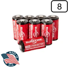 Surefire SF123A 123A 3-Volt Lithium Batteries 8 Pack EXP in Feb 2029