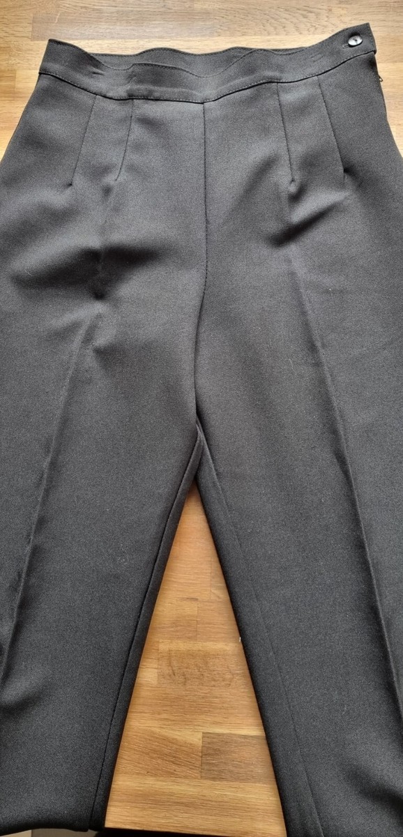 Pantalon Vintage Taille Haute En Polyester - Taille 38 Blanc - Neuf Sans Étiquettes - Style Rétro