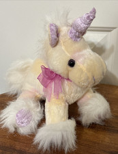 Dan Dee 8" Peach Purple Iridescent Unicorn Plush
