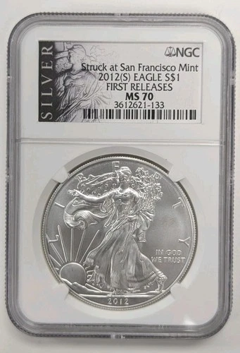 2012-S  $1 Silver Eagle NGC MS 70 First Releases - Silver Eagle label