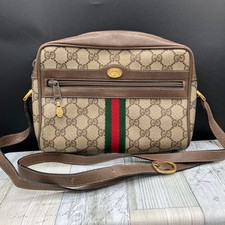 Borsa a tracolla Gucci GG linea Sherry in pelle PVC beige marrone tracolla usata