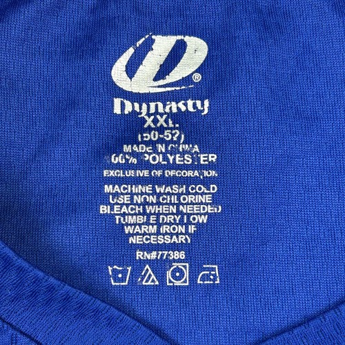 California Dynasty Jersey Shirt Mens 2XL Blue Mesh V-Neck Moisture Wicking - Afbeelding 4 van 11