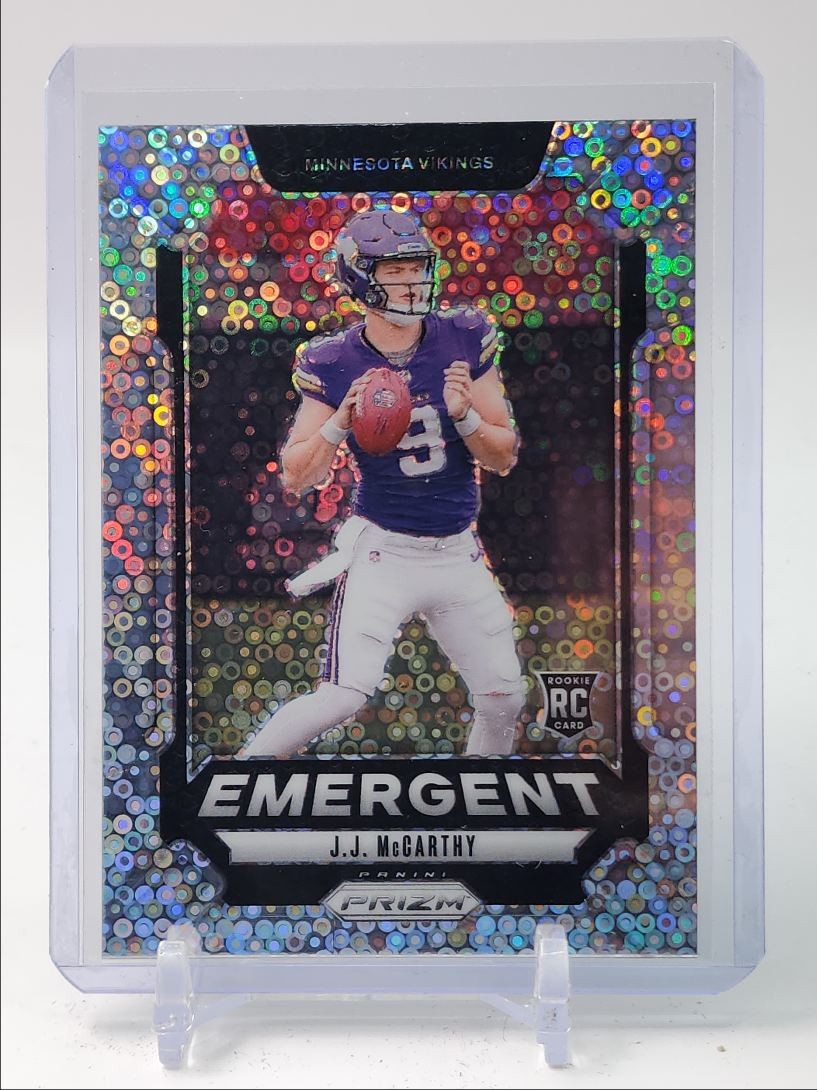 J.J. MCCARTHY 2024 PANINI PRIZM ROOKIE EMERGENT NO HUDDLE #19 RC Q0781