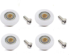 4 Sets Shower Door Rollers Runners Wheels Replacement Part Silver, White 