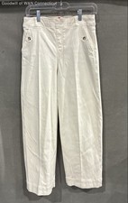 Spanx Womens White Wide Leg Cropped Stretch P...