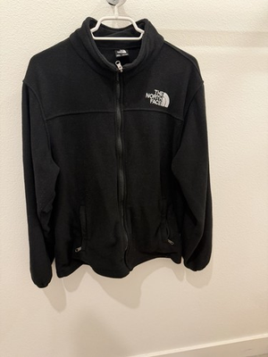 #ad The North Face Men#x27;s Black Full Zip Fleece Jacket Stand Up Collar Logo Size M $12.00