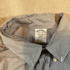 BROOKS BROTHERS Mens 17.5 34 Regent Fit Dress Shirt Blue Long Sleeve