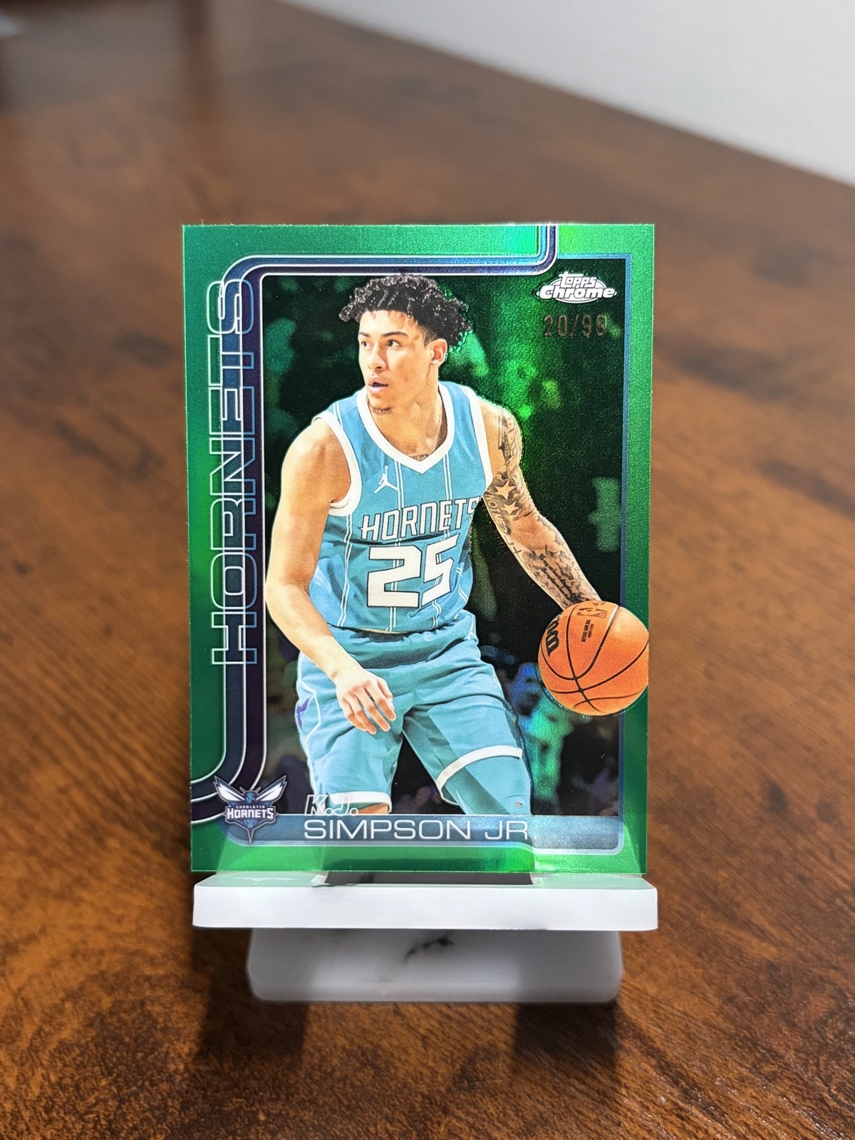 2025-26 Topps Chrome - KJ Simpson Jr. #45 Green Refractor /99