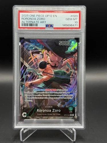 2025 One Piece Roronoa Zoro (020) (Alternate Art) OP12-020 English PSA 10