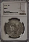 1924 Silver Peace Dollar MS 63