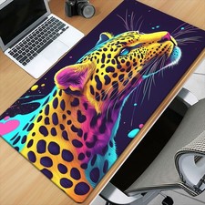 40 90cm Extra Large Leopard Spots Purple Gaming Mouse Pad - Non-Slip Rubber Base