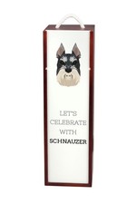 Art-Dog Weinkiste geometrisch mit Schnauzer-Foto und Aufschrift