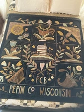 Blackberry Primitives Settlers Pride Hand dyed Wool Quilt Wall hanging Appliqué