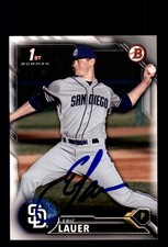 Signed Baseball Card Auto Eric Lauer 2016 Bowman Draft #BD-57 San Diego Padres