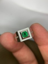 Natural Emerald In Handmade 925 Sterling Silver Ring