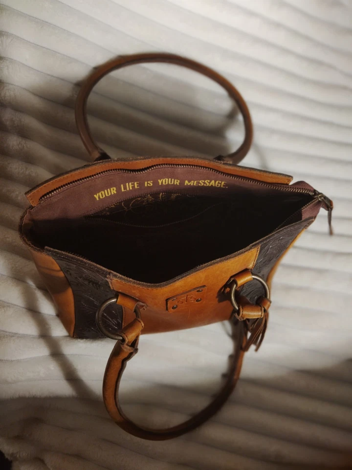 Cartera bandolera de cuero mediana STS Ranchwear para mujer cuero de vaca occidental Foto 2 de 4