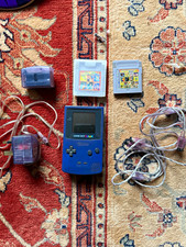 Nintendo Game Boy Color Blue Bundle 2 Games Cables Colour Screen CGB-001 PAL