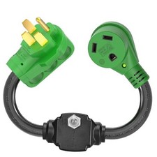 Overload Protector 50 Amp to 30 Amp RV Adapter Cord with Circuit Breaker,