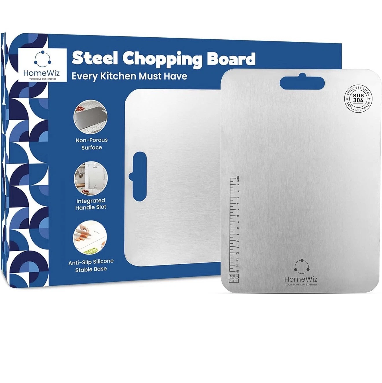 Stainless Steel Chopping Board Heavy Duty Kitchen Cutting Board 36 cm x 25 cm
Opens in a new window